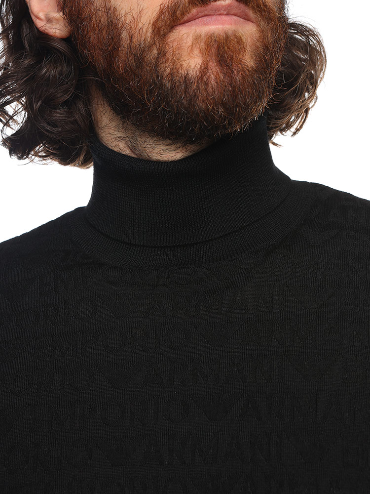 EMPORIO ARMANI エンポリオアルマーニ ウール ジャガード総柄ロゴ