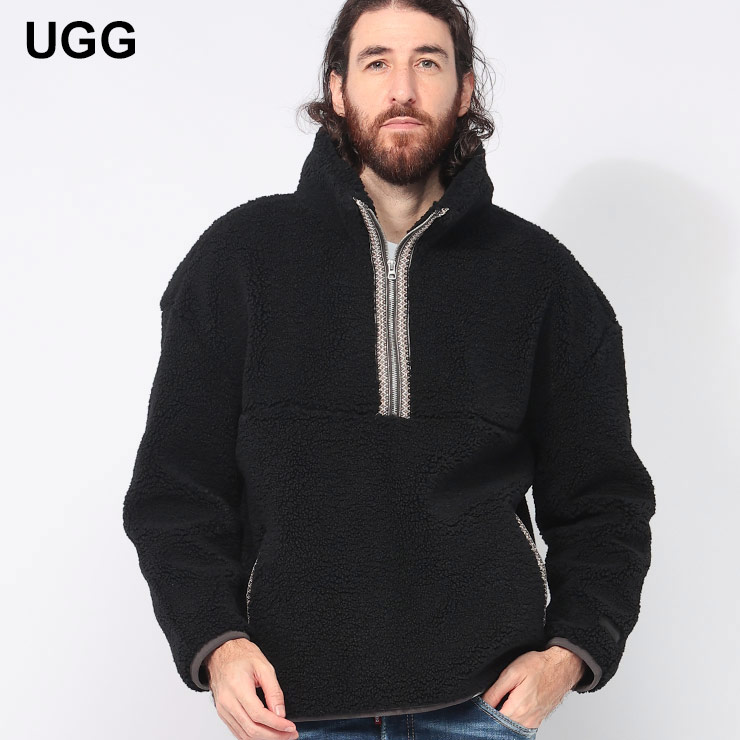 UGG（アグ） 裏フリース ハーフジップ ボアジャケット メンズ braid