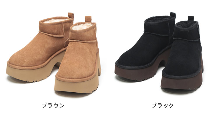 UGG（アグ） スエード 厚底 ムートンブーツ Classic Ultra Mini New