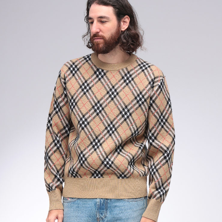 BURBERRY（バーバリー） ニット メンズ チェック ウールブレンド