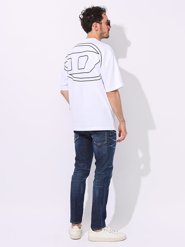DIESEL（ディーゼル） ビッグオーバル刺繍 クルーネック 半袖 Tシャツ