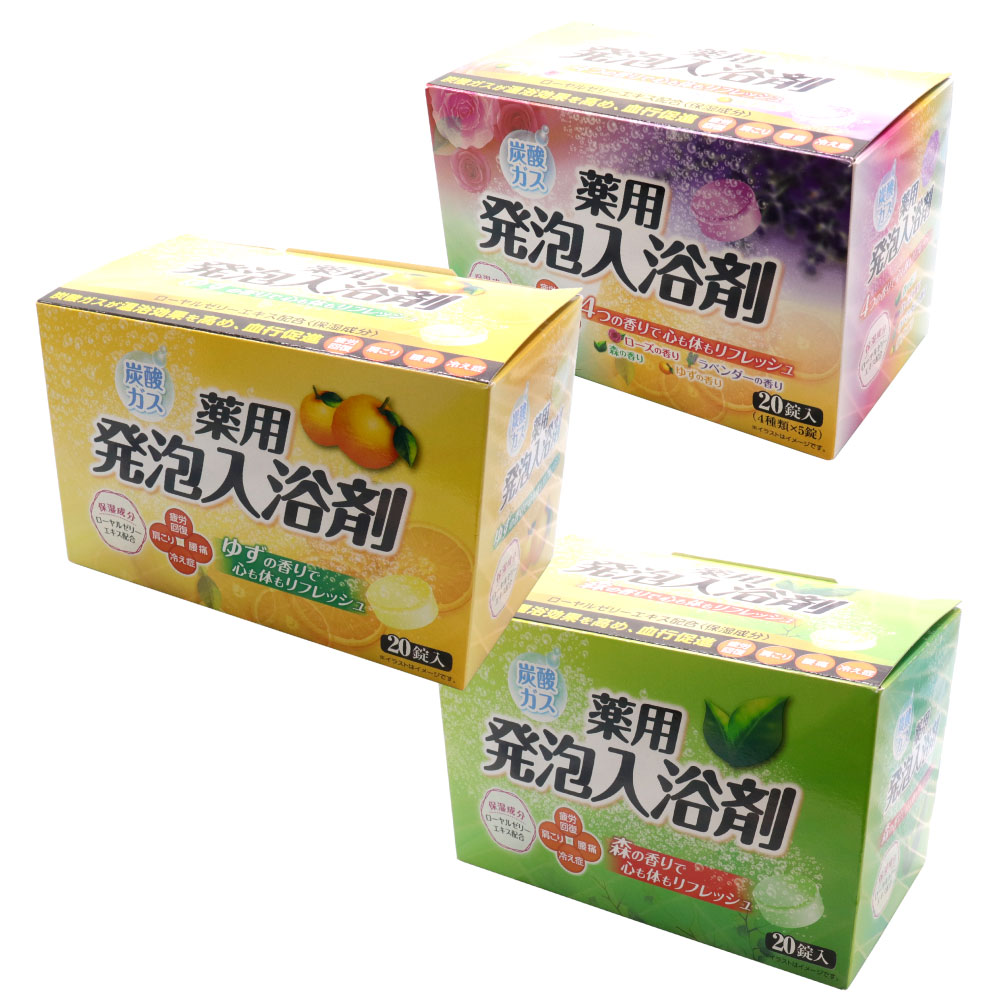 ライオンケミカル 入浴剤 炭酸ガス 薬用発泡入浴剤 20錠入 4種類