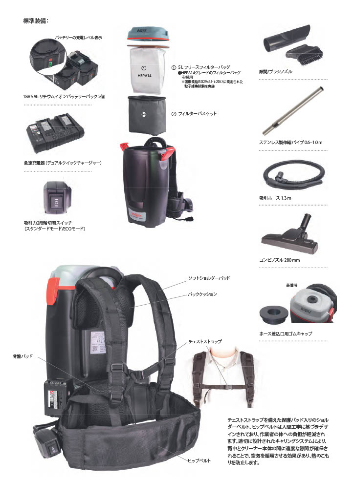 正規品 メーカー保証付き SPRiNTUS コードレス背負い式バキューム