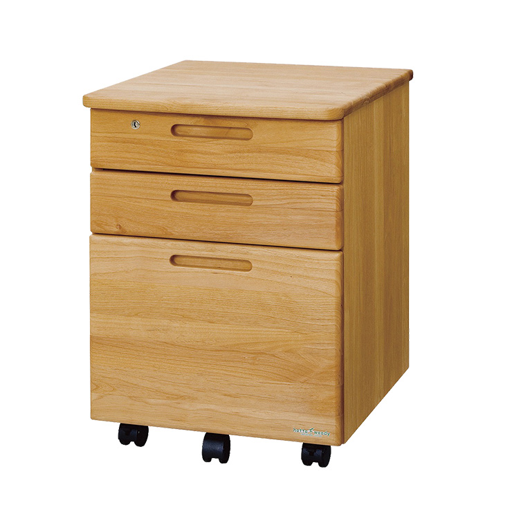 堀田木工所 国産 完成品 アルダー無垢材使用 ワゴン 学習机用ワゴン