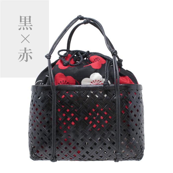 浴衣 かごバッグ レディース 14 巾着柄が選べます ゆかた 竹籠 巾着