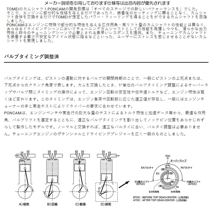 TOMEI POWERED TOMEI ポンカム レビン/トレノ AE86 4AG 4バルブ