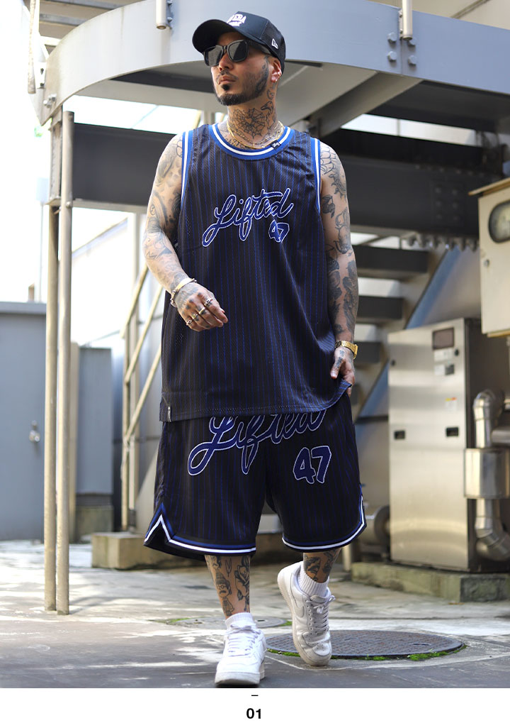 LRG ノースリーブ 大きいサイズ エルアールジー バスケットシャツ