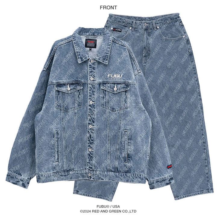 FUBU（フブ） 上下セット デニム 長袖 インディゴライトブルー 大きい