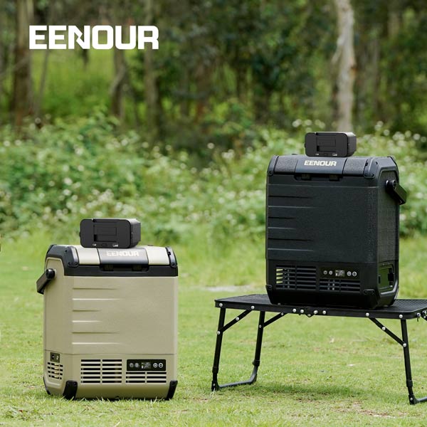 EENOUR 車載冷蔵庫 ポータブル冷蔵庫 10L バッテリー内蔵可能 -20℃〜10