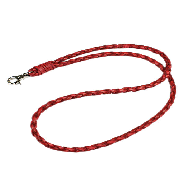 Mサイズ ネックストラップ 本革 ヌメ革 編込み レザー 携帯 ID スマホ