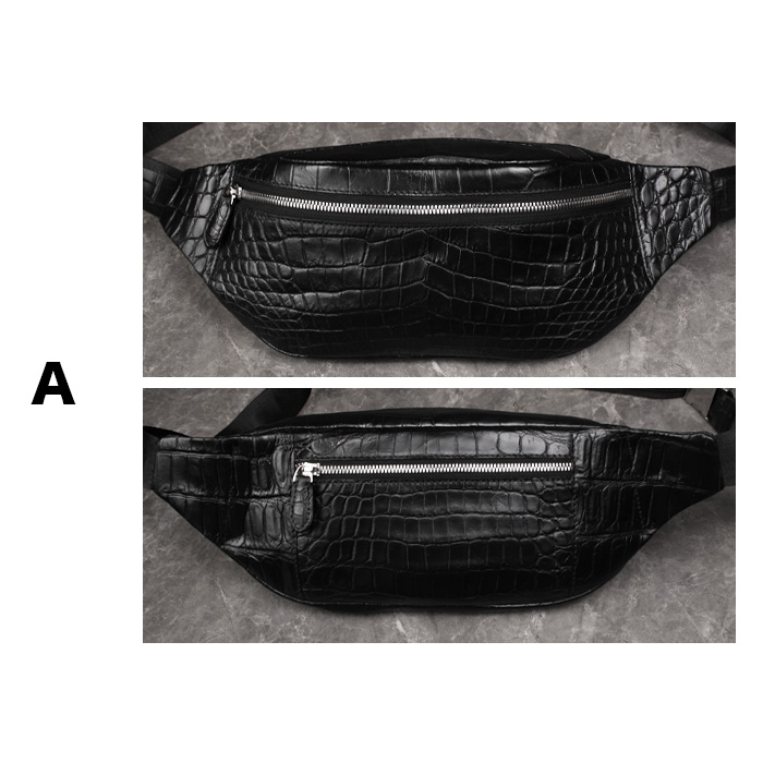 クロコダイル ボディバッグ スリング ショルダーバッグ 斜め掛け