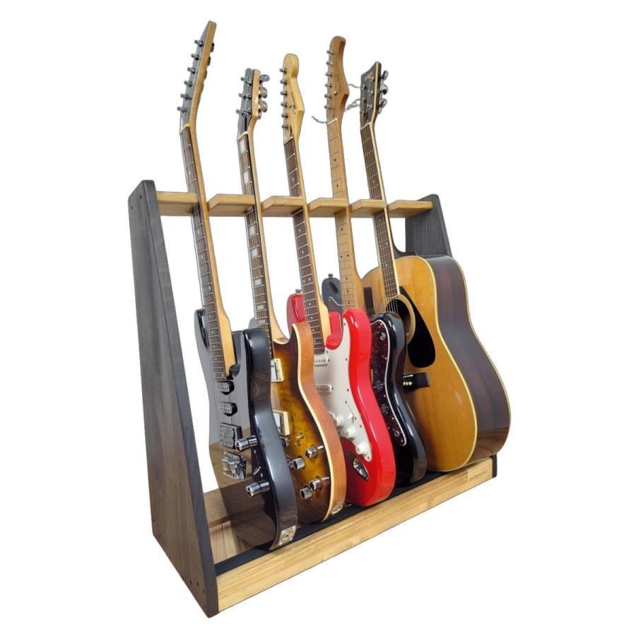 WOODWORKS ギタースタンド 5本掛 エレキギター・ベース用 木製 日本製