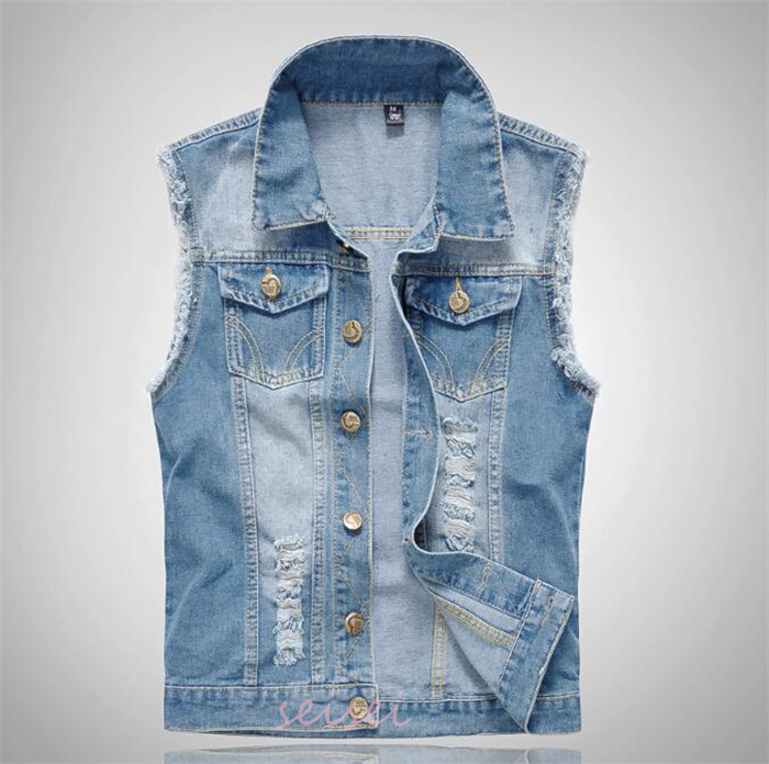 デニム ベスト 大人 ダメージ加工 ジレ 30代 40代 大人カジュアル