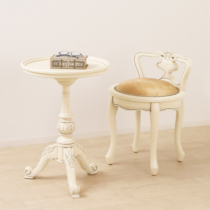 ラウンドテーブル ヴァーサ アンティーク調 豪華 高級感 木製 丸