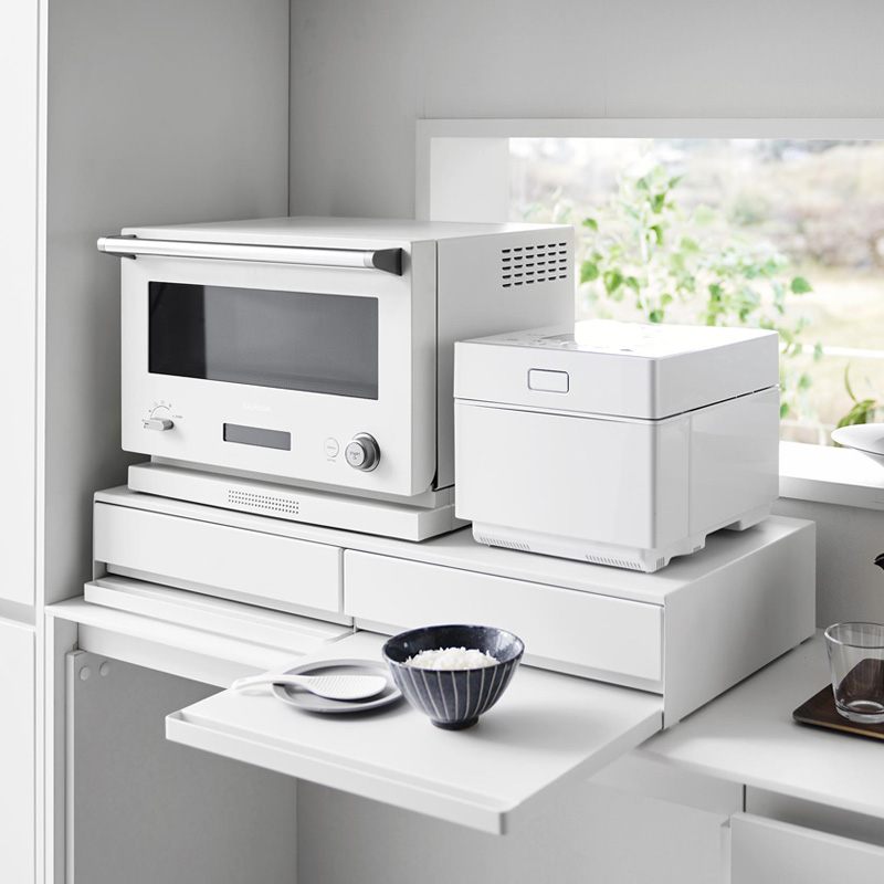 tower 山崎実業 ツーウェイ キッチン家電下引き出し＆スライドテーブル