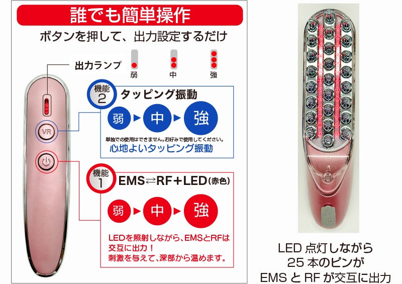 EMS＆RF スカルプ リフトケアブラシ EMS ラジオ波 電気ブラシ 頭皮 顔