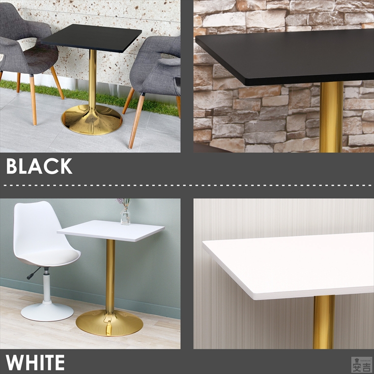 カフェテーブル 角型 ゴールド脚 CT-F60S テーブル 幅60cm ダイニング