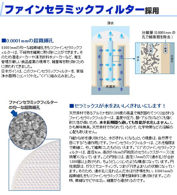 日本ガイシ 交換カートリッジ CWA-01 ファインセラミックフィルター