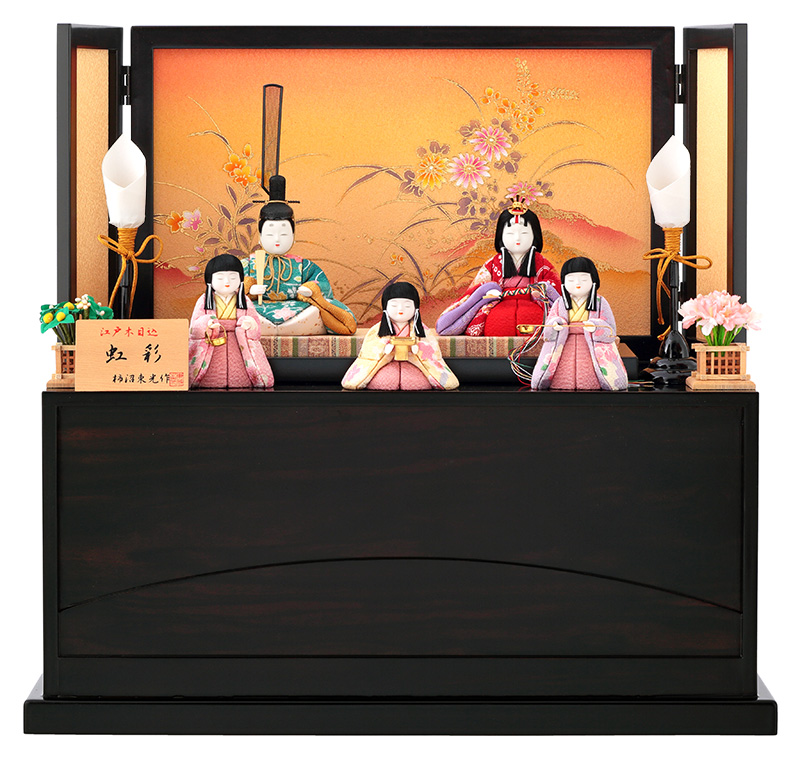 柿沼東光 雛人形 コンパクト おしゃれ 木目込み 柿沼東光作 虹彩 h223