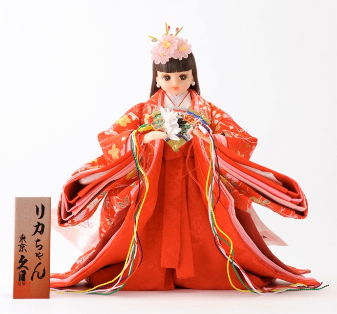 久月 雛人形 特選 リカちゃん 限定 ひな人形 立ち雛 立雛 単品 (赤) 雛