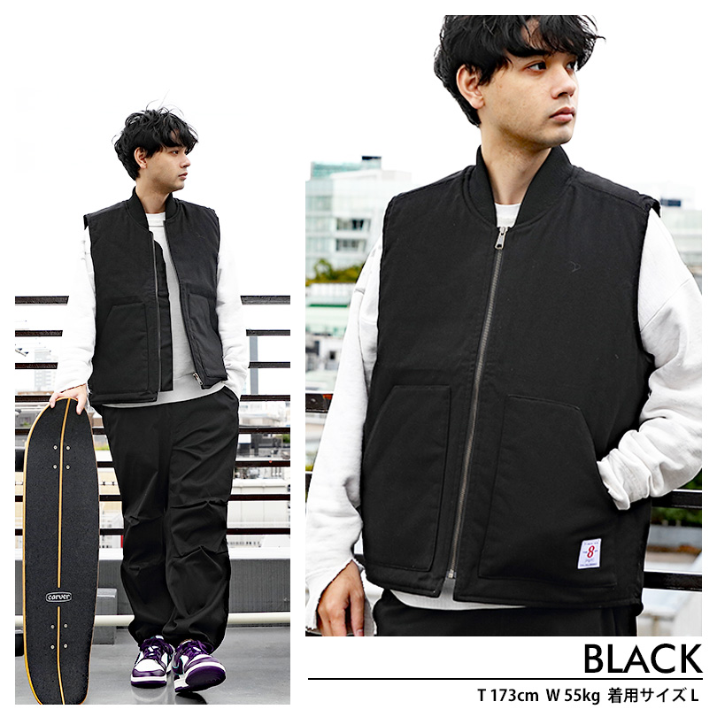 8 ダックベスト メンズ 中綿 コットンベスト ダック : 8(eight