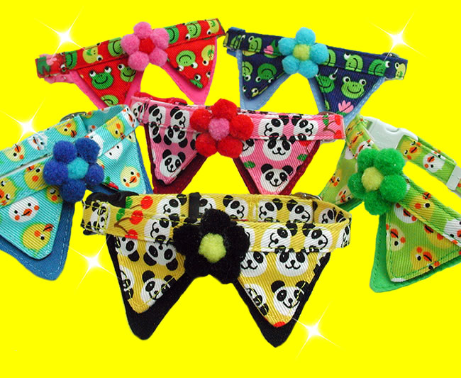 猫の首輪 やわらかデニム 動物プリントちょこえり猫首輪 Mサイズ