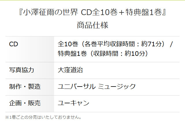 小澤征爾の世界 CD全10巻＋特典盤1巻 : ユーキャン通販公式 Yahoo