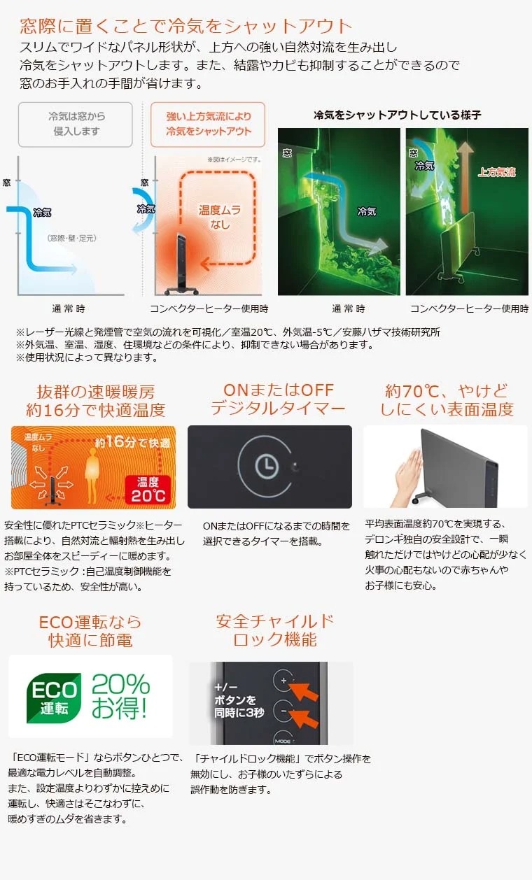 デロンギ（DeLonghi） コンベクターヒーター HXJ60L12 パネルヒーター