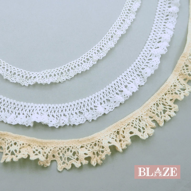 BLAZE 計り売り10cm単位 コットンレース 1cm幅 スカラップ ナチュラル