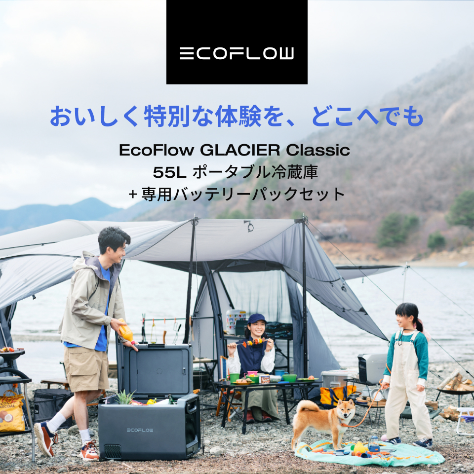 ECOFLOW EcoFlow GLACIER Classic ポータブル冷蔵庫55L +GLACIER専用