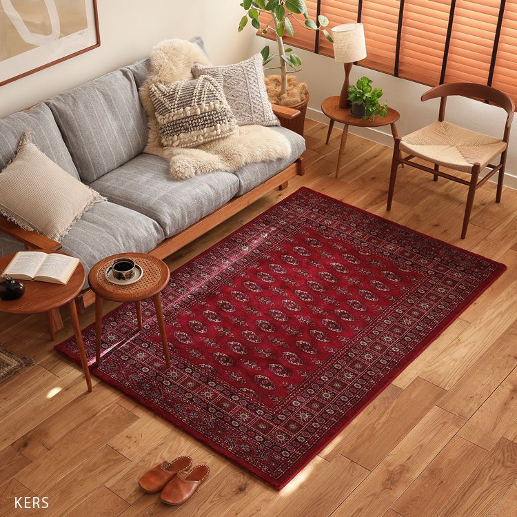 ラグ ラグマット トルコ産 クラシックレッド 133×195 長方形 四角形