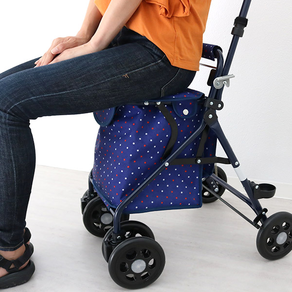 シルバーカー 楽々スリムバスケット 軽量 コンパクト 座れる おしゃれ