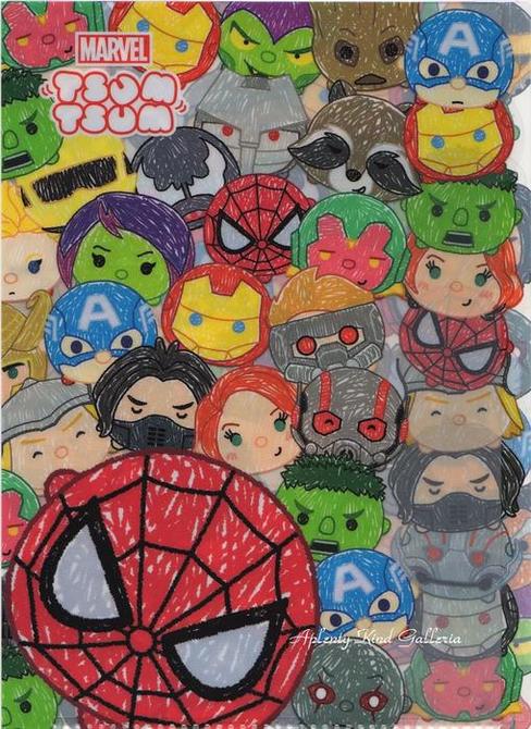 送料込み】【MARVEL TSUM TSUMグッズ】ダイカットクリアファイル5P