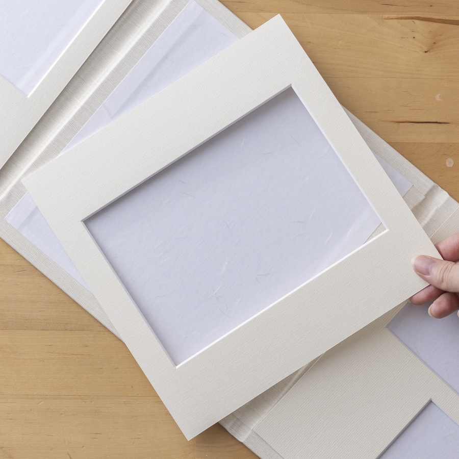 写真台紙 プリント印刷付き 仕上げ【シャンタン・ネイビー】L判 3面