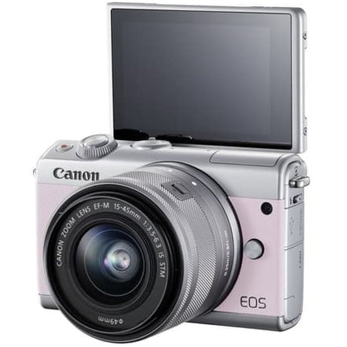 Promo] Canon EOS-M100 + EF-M 15-45mm f/3.5-6.3 IS STM (Pink) (Free
