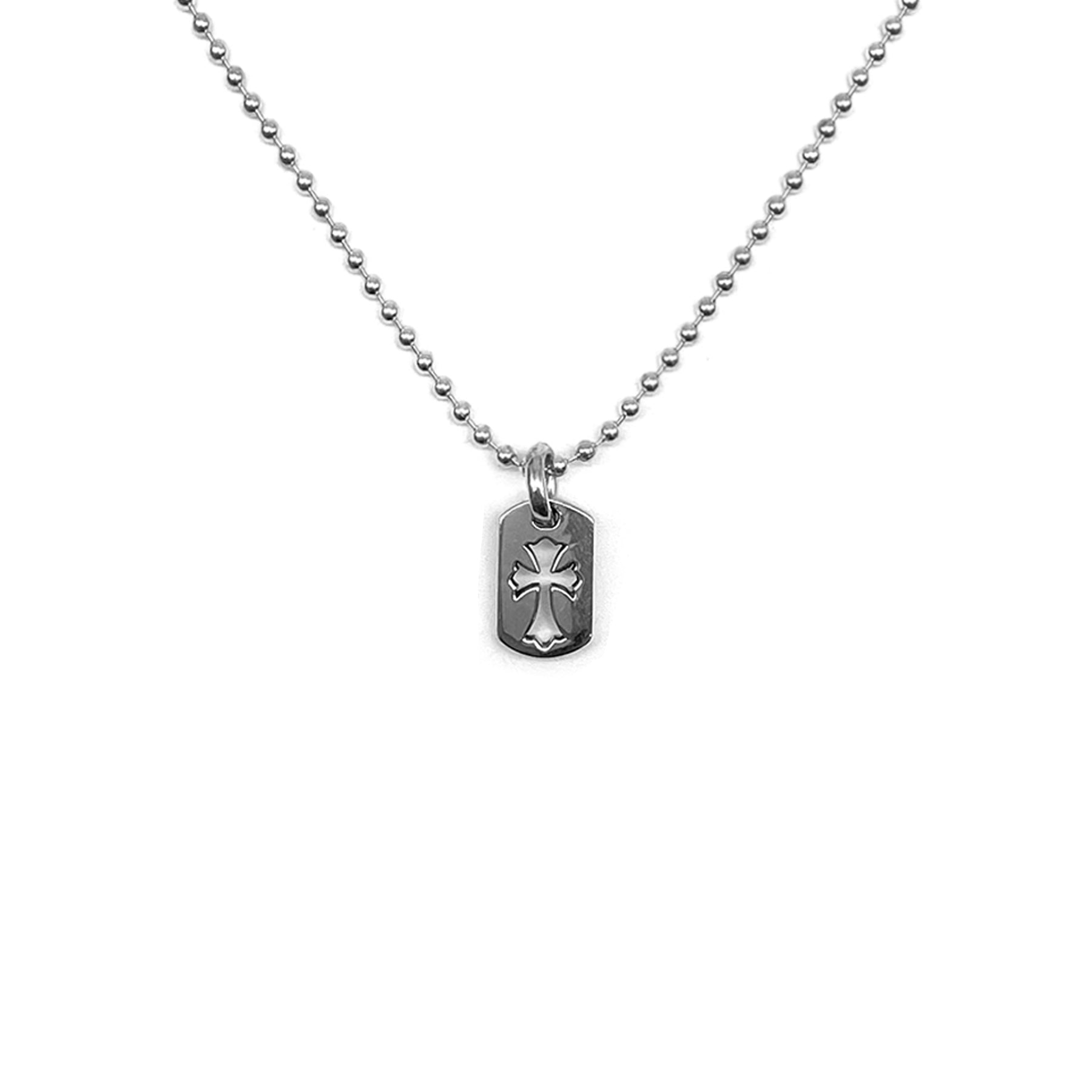 Chrome Hearts Silver Cross Dogtag Necklace 75cm - SRM – SHENGLI