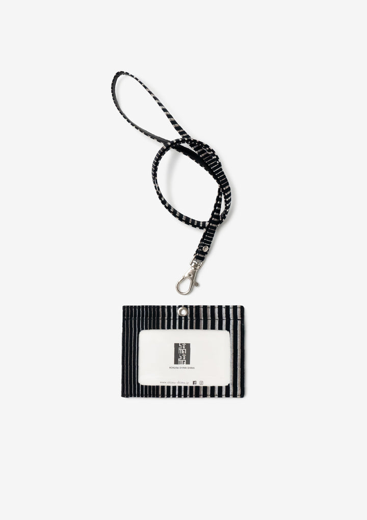 社員証ホルダー&ネックストラップ（#131 無彩キュービック） ｜小倉織