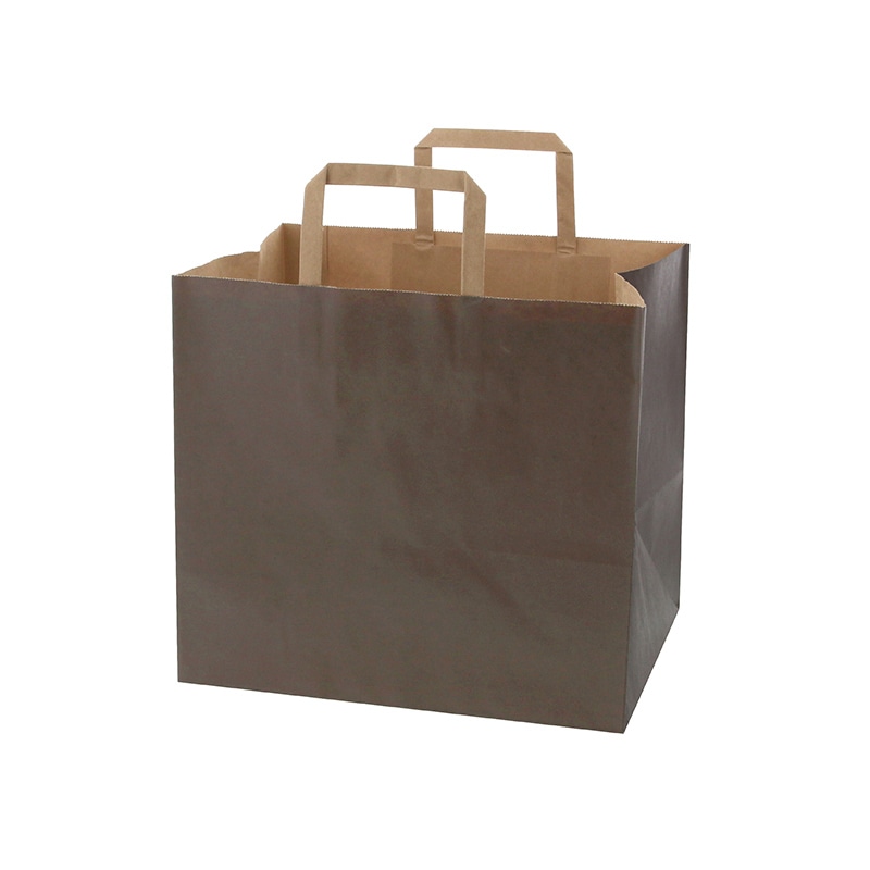 HEIKO 紙袋 Hフラットチャームバッグ 300-1(平手) 未晒ブラウン 無地