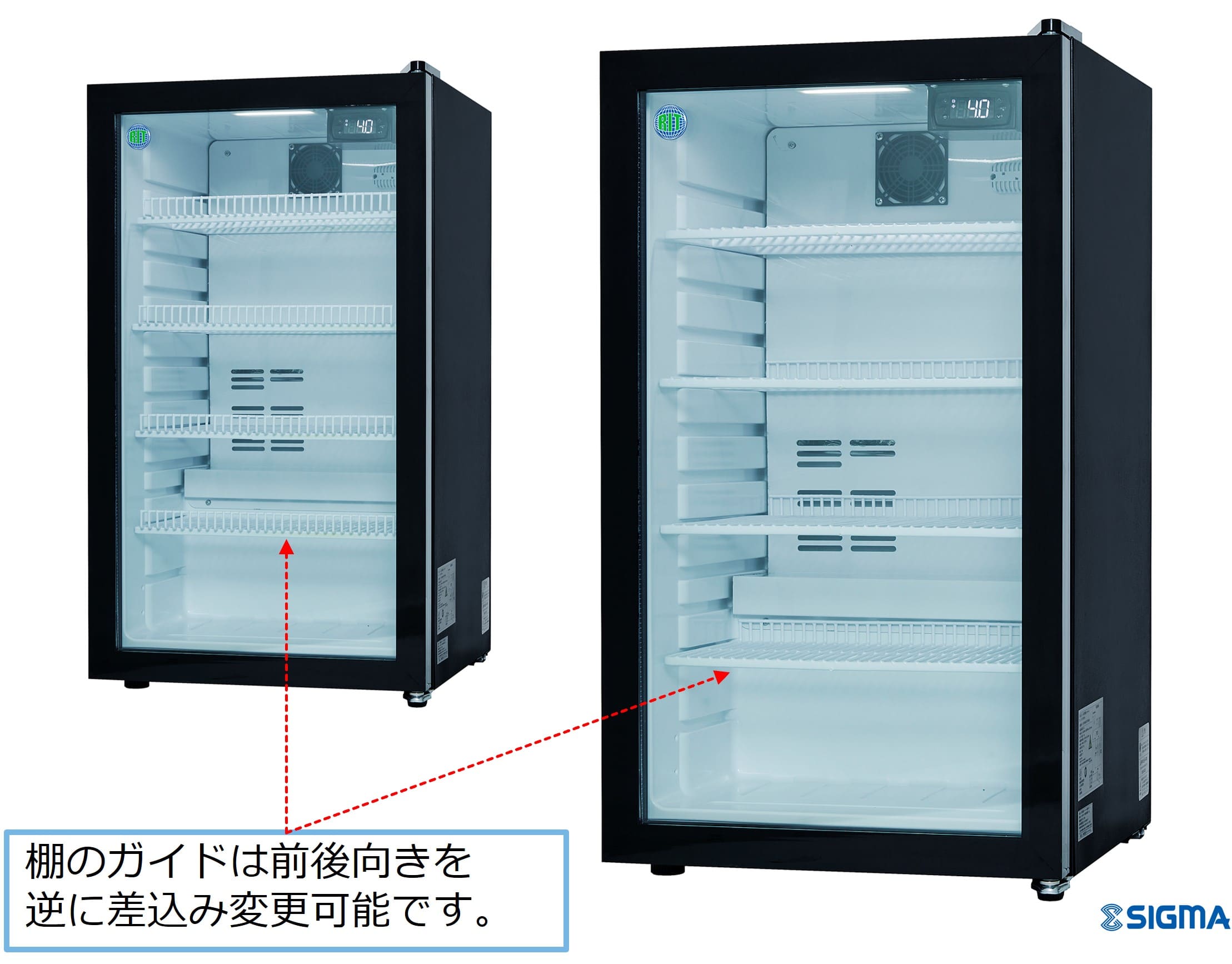 ノンフロン助成金対象】RITS-126-TO 卓上冷蔵ショーケース／幅600×奥行520