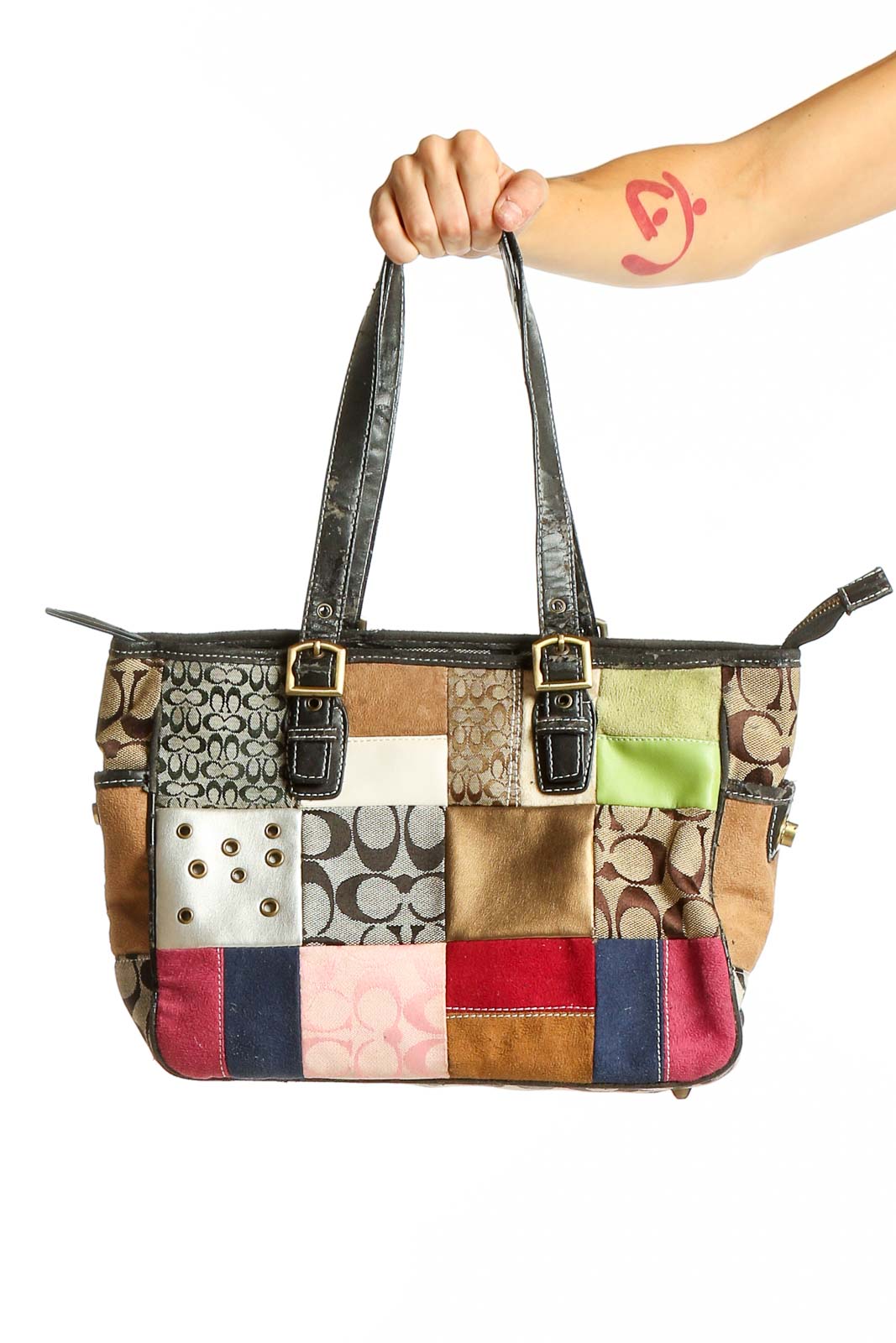Coach Multicolor Patchwork Leather Shoulder Bag - Unique Vintage