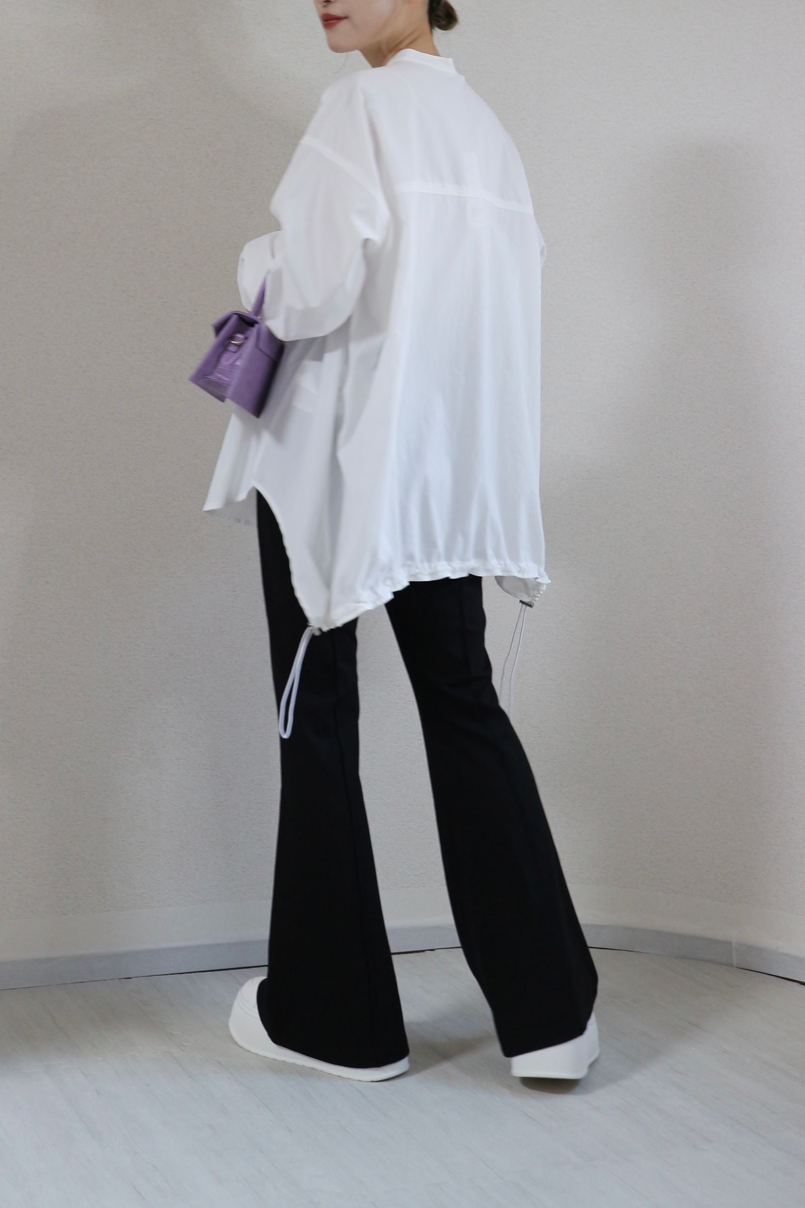 UN3D. - BACK GATHER SH / バックギャザーシャツ (ホワイト