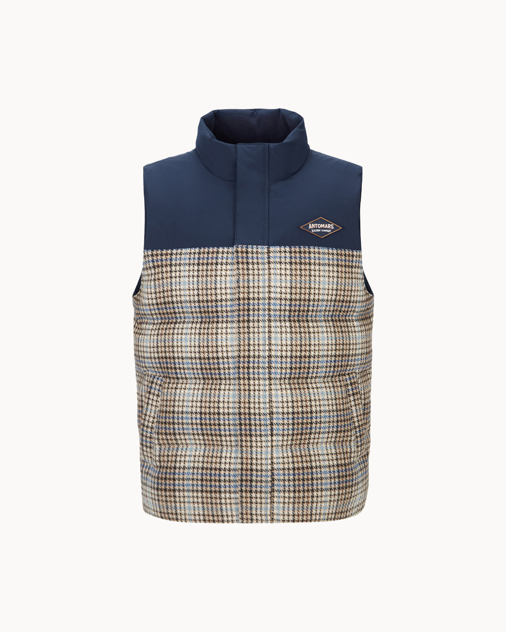 メンズ）チェック柄 グースダウンベスト（ネイビー） – SOMUA CLUB