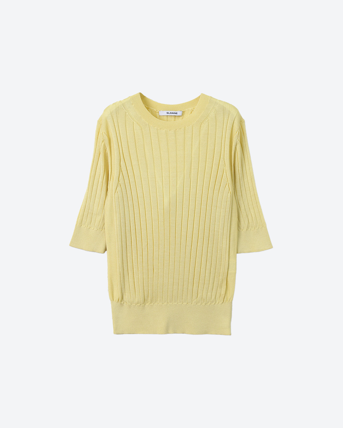 18Gワイドリブ シルク 5分袖クルーネック SL8S-586-S10