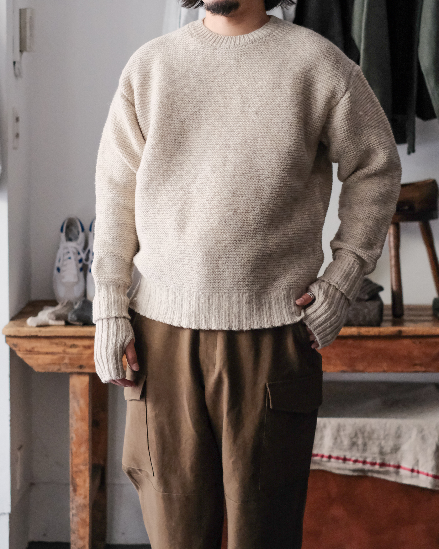 GOODMAN'S SWEATER col.Oatmeal - Sleepy PEOPLE | スリーピーピープル