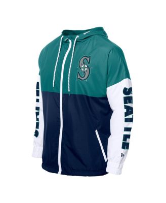 New Era Men's Navy/Aqua Seattle Mariners Color Block Full-Zip