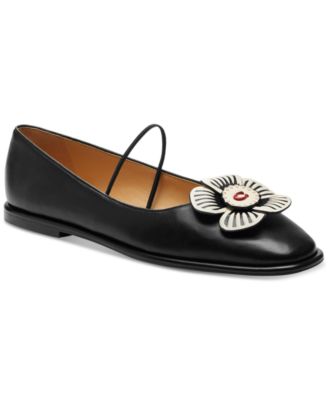 COACH Women's Elaina Tea Rose Leather Ballet Flats - Macy's