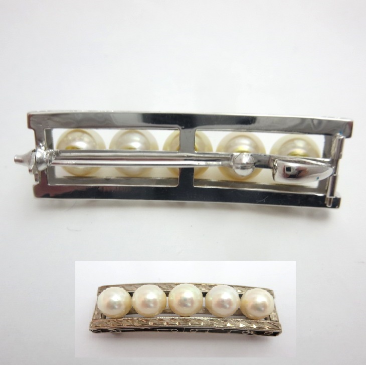 WG パール 帯留めピンブローチ/ペンダントにリメイク | ジュエリーの