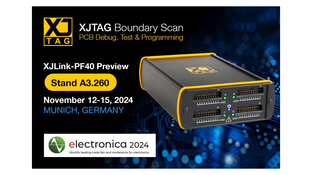 XJTAG Previews New XJLink-PF40 JTAG Controller at Electronica 2024