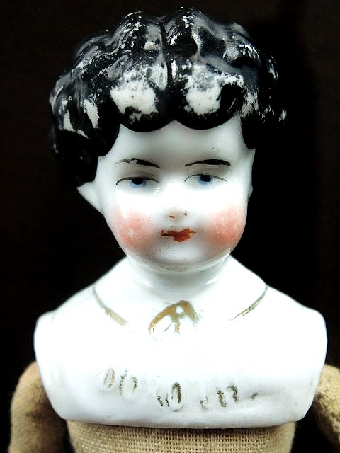 人形の家 アンティーク チャイナヘッドドール アルファベット プリント