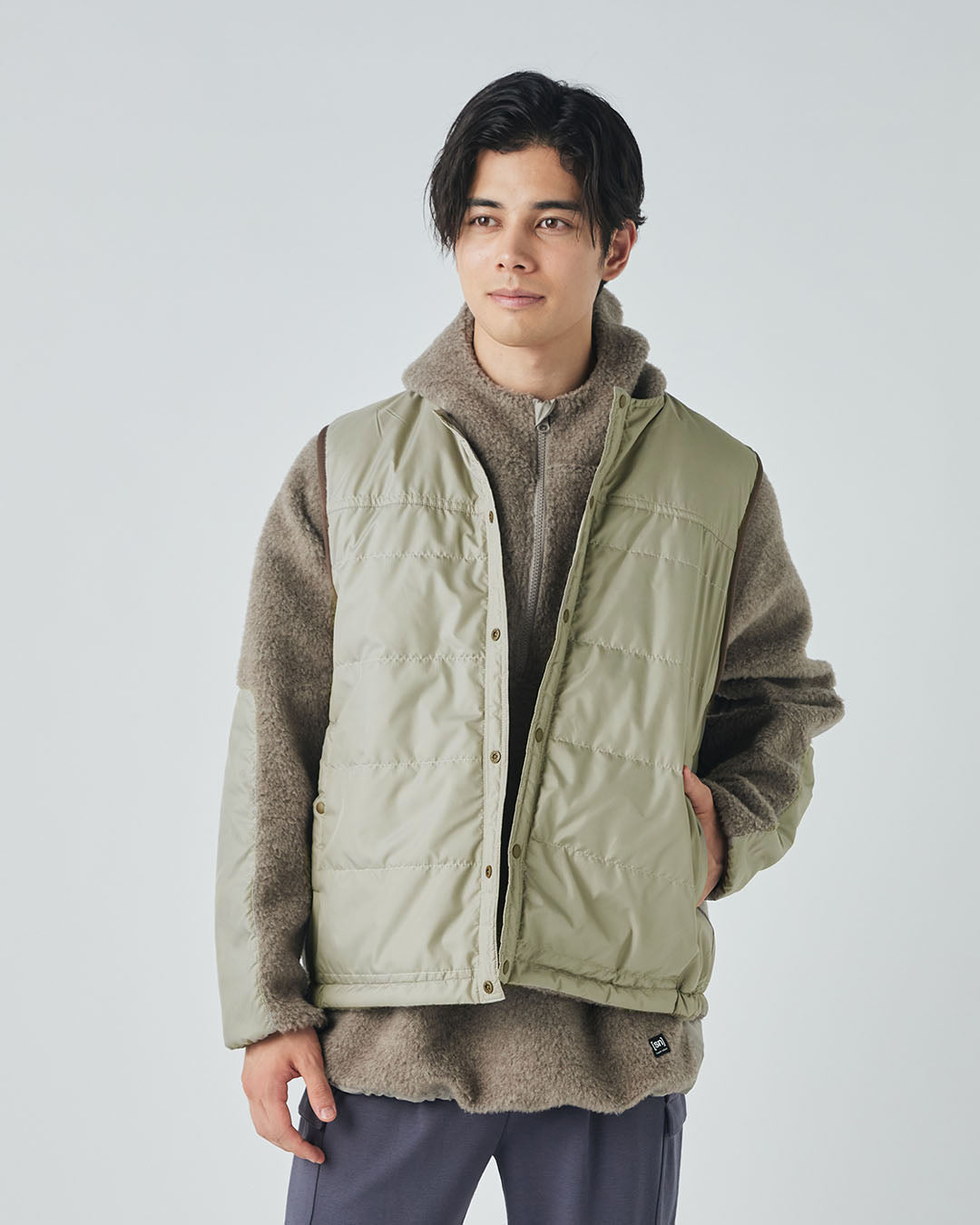 ササフラス リバーシブルベスト XL デニム フリース SASSAFRAS